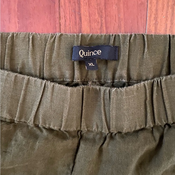 Quince 100% European Linen Tapered Ankle Pants in Martini Olive Color Size XL - Picture 7 of 13